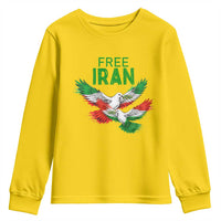 Iranian Flag Peace Doves Youth Sweatshirt Free Iran Freedom Statement Gift