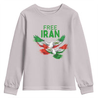 Iranian Flag Peace Doves Youth Sweatshirt Free Iran Freedom Statement Gift