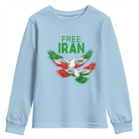 Iranian Flag Peace Doves Youth Sweatshirt Free Iran Freedom Statement Gift