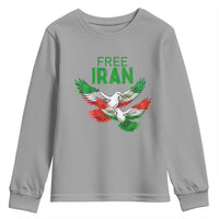 Iranian Flag Peace Doves Youth Sweatshirt Free Iran Freedom Statement Gift