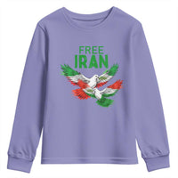 Iranian Flag Peace Doves Youth Sweatshirt Free Iran Freedom Statement Gift