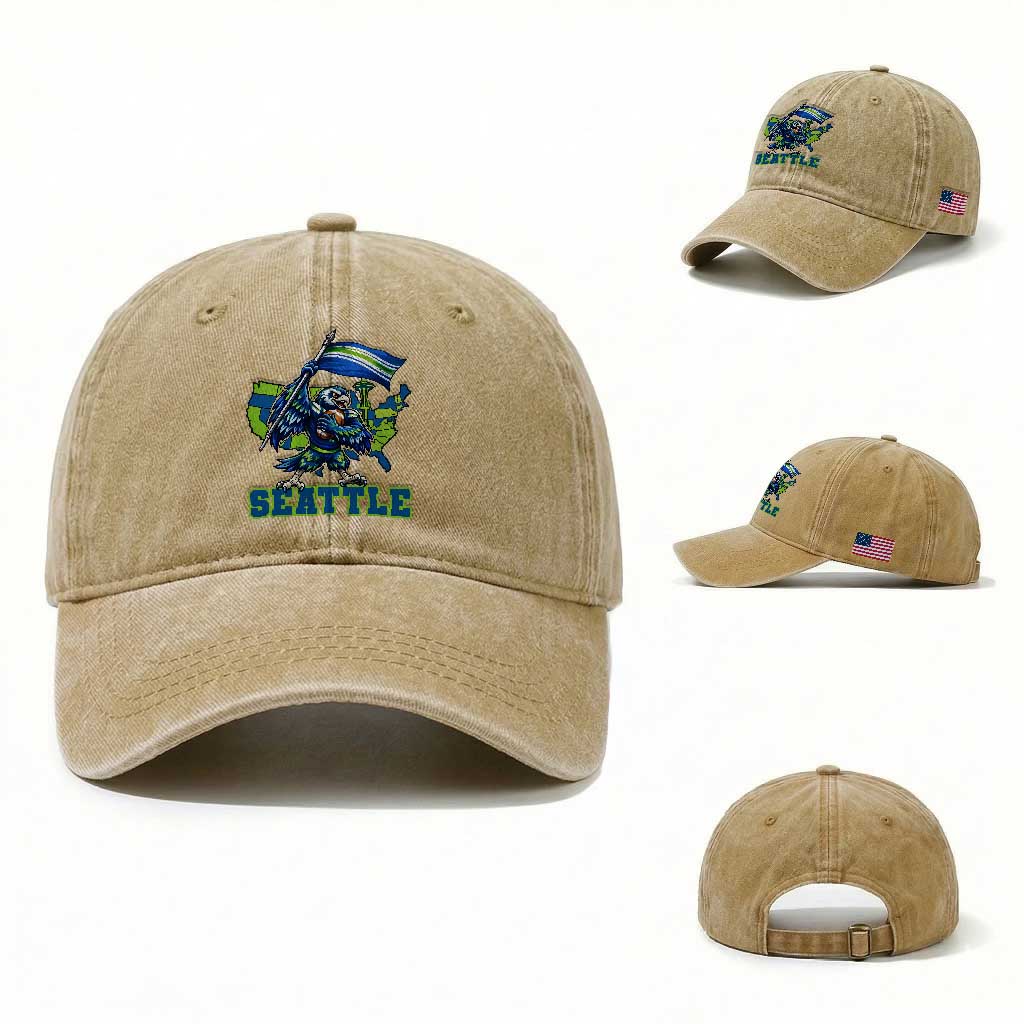 Pacific Northwest Football Pride Washed Cotton Baseball Cap Seattle Fan