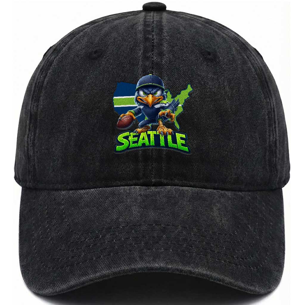Seattle Fan Pride Washed Cotton Baseball Cap Gift For Sports Lover