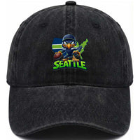 Seattle Fan Pride Washed Cotton Baseball Cap Gift For Sports Lover