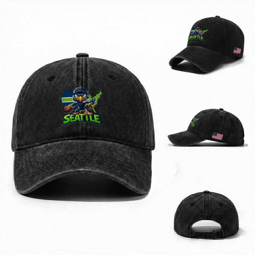 Seattle Fan Pride Washed Cotton Baseball Cap Gift For Sports Lover