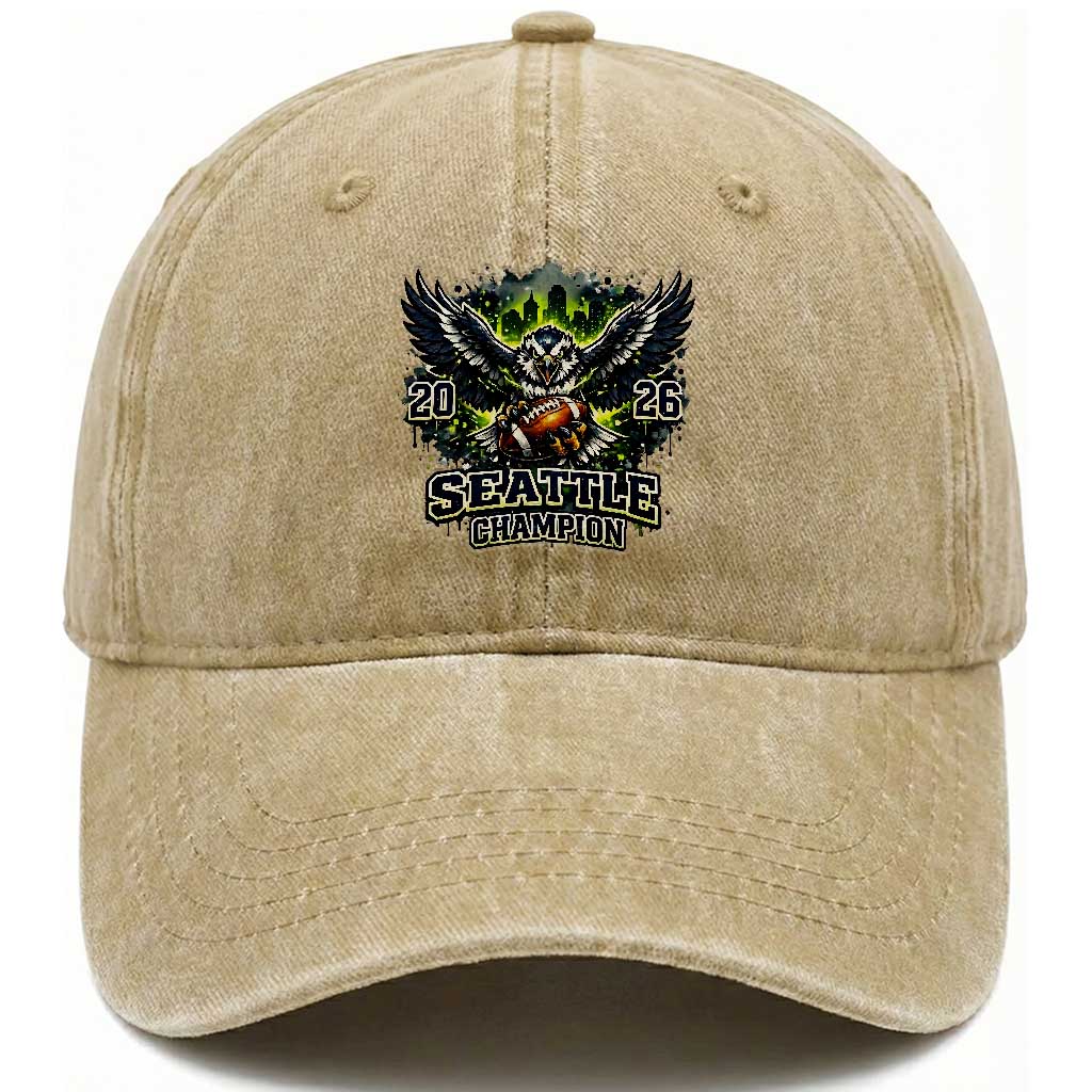 2026 Champion Washed Cotton Baseball Cap Gift For Seattle Sports Fans