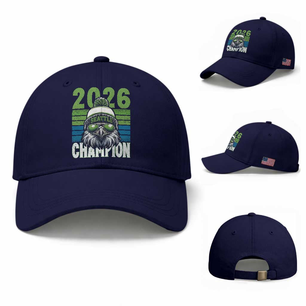 2026 Champion Seattle Baseball Cap 12s Fan Pride