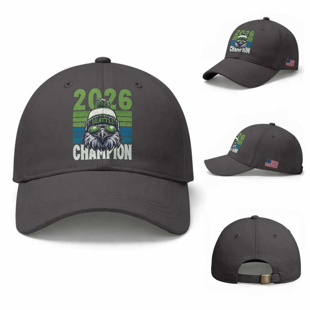 2026 Champion Seattle Baseball Cap 12s Fan Pride