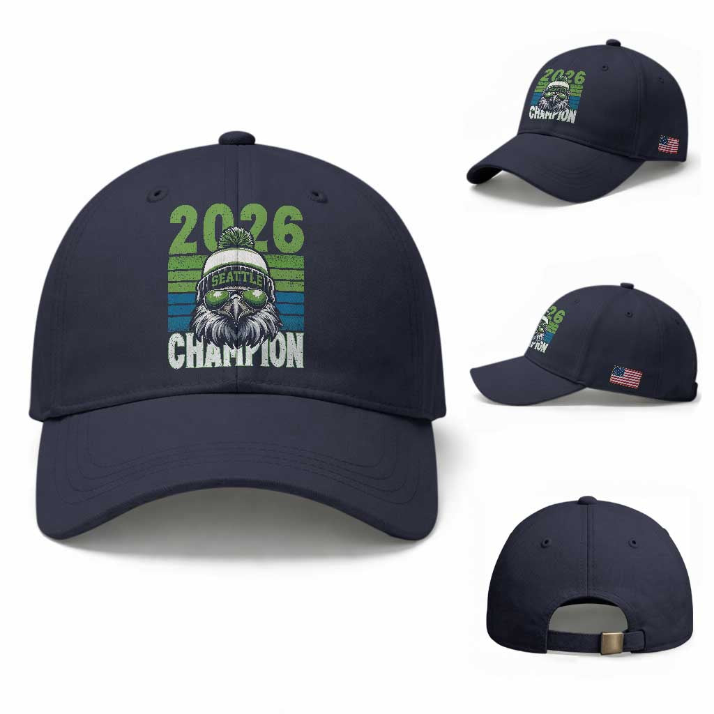 2026 Champion Seattle Baseball Cap 12s Fan Pride