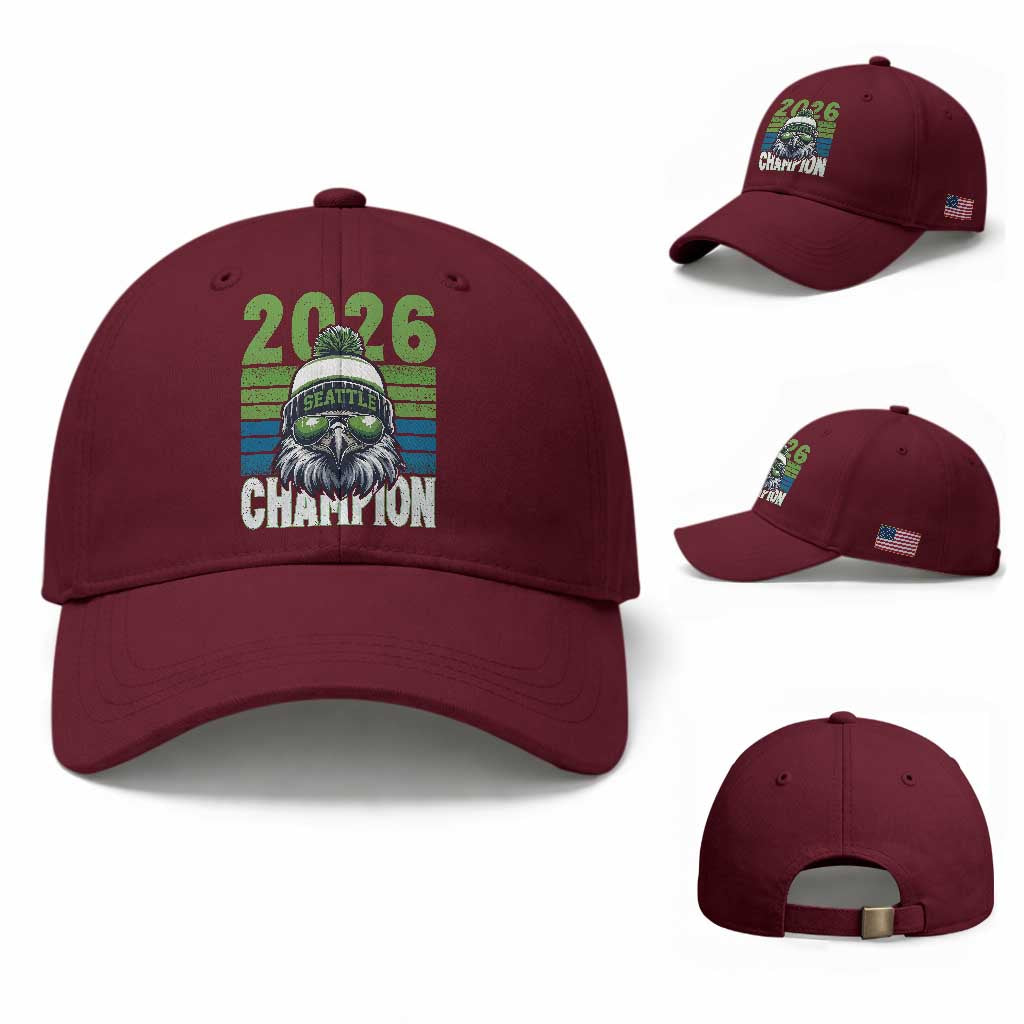 2026 Champion Seattle Baseball Cap 12s Fan Pride