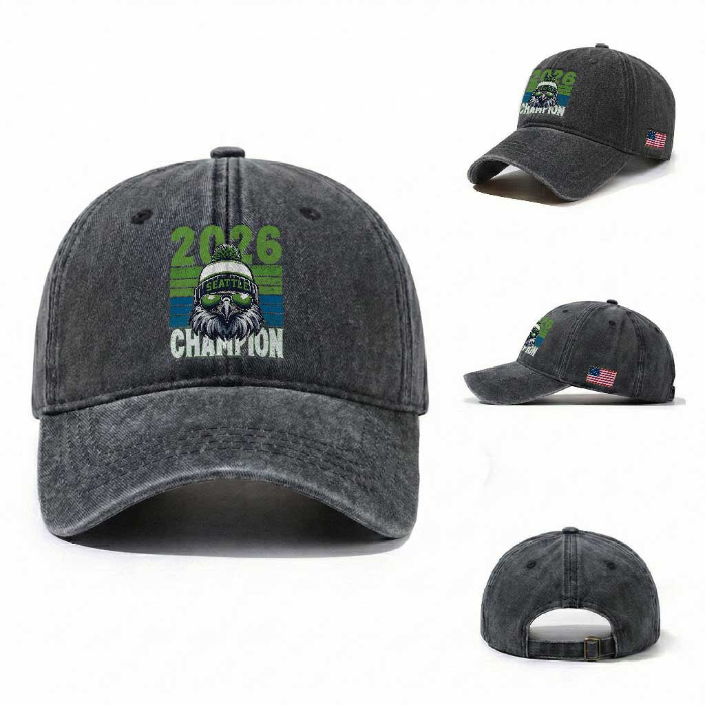 2026 Champion Seattle Washed Cotton Baseball Cap 12s Fan Pride