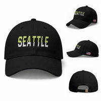 Seattle Retro Glitch Fan Gift Baseball Cap Proud Northwest 12s Fan