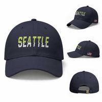 Seattle Retro Glitch Fan Gift Baseball Cap Proud Northwest 12s Fan