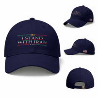 I Stand With Iran Baseball Cap Freedom For Iran 2026 Resistance Movement