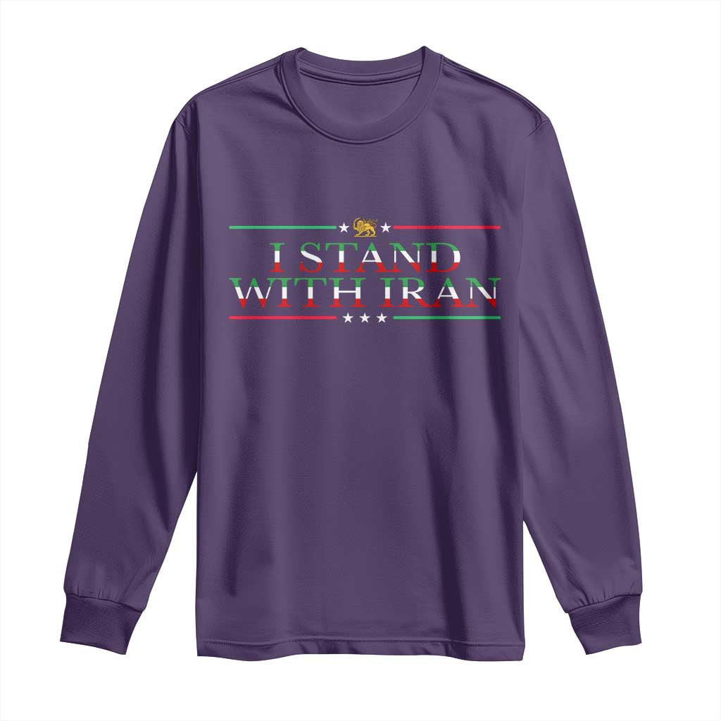I Stand With Iran Long Sleeve Shirt Freedom For Iran 2026 Resistance Movement
