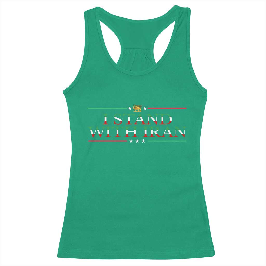I Stand With Iran Racerback Tank Top Freedom For Iran 2026 Resistance Movement