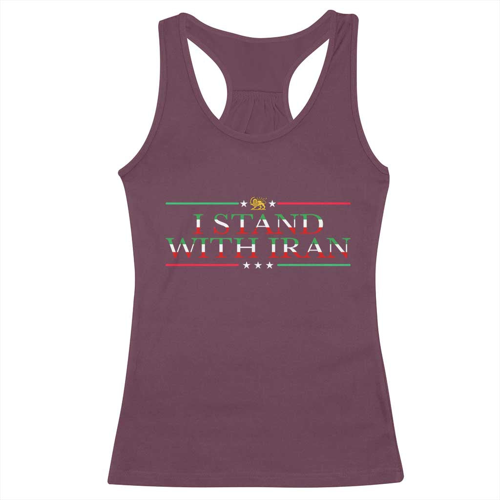 I Stand With Iran Racerback Tank Top Freedom For Iran 2026 Resistance Movement