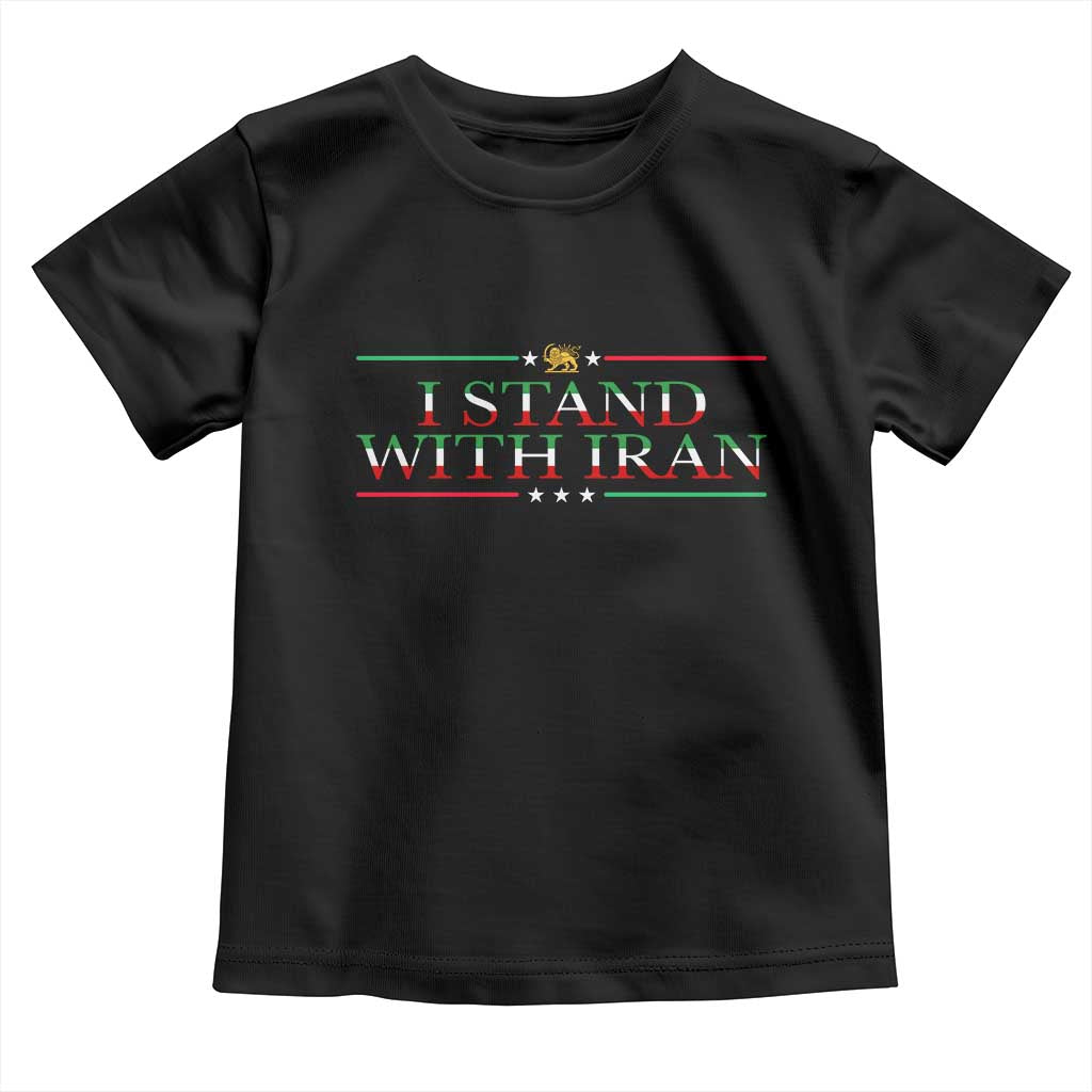 I Stand With Iran Toddler T Shirt Freedom For Iran 2026 Resistance Movement