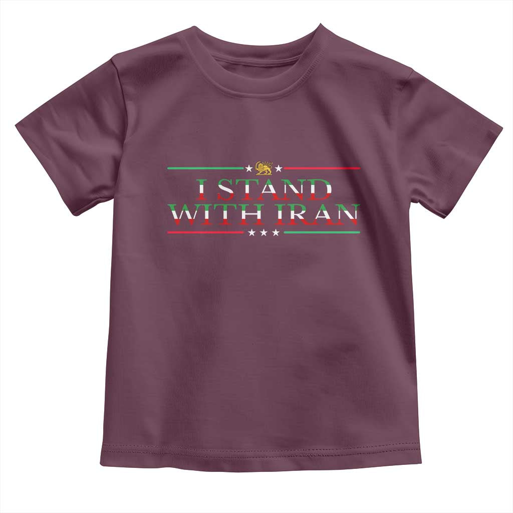 I Stand With Iran Toddler T Shirt Freedom For Iran 2026 Resistance Movement