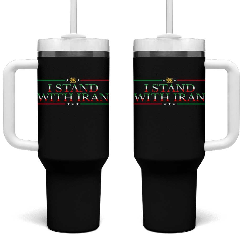 I Stand With Iran Tumbler With Handle Freedom For Iran 2026 Resistance Movement