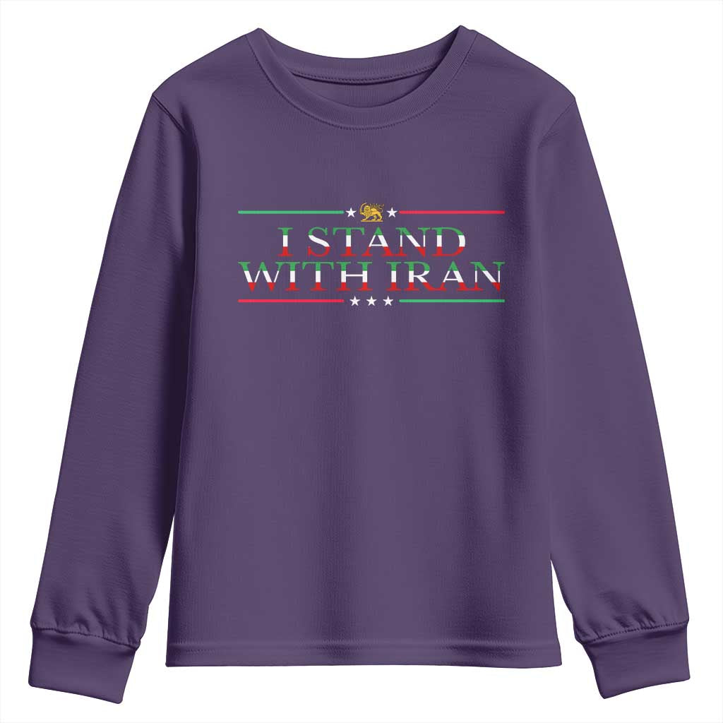 I Stand With Iran Youth Sweatshirt Freedom For Iran 2026 Resistance Movement