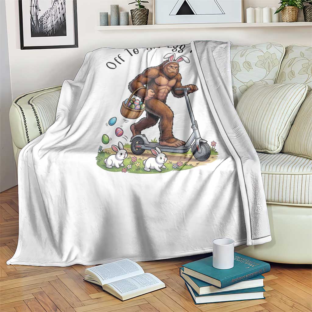 Funny Easter Bigfoot Throw Blanket Off To The Egg Hunt