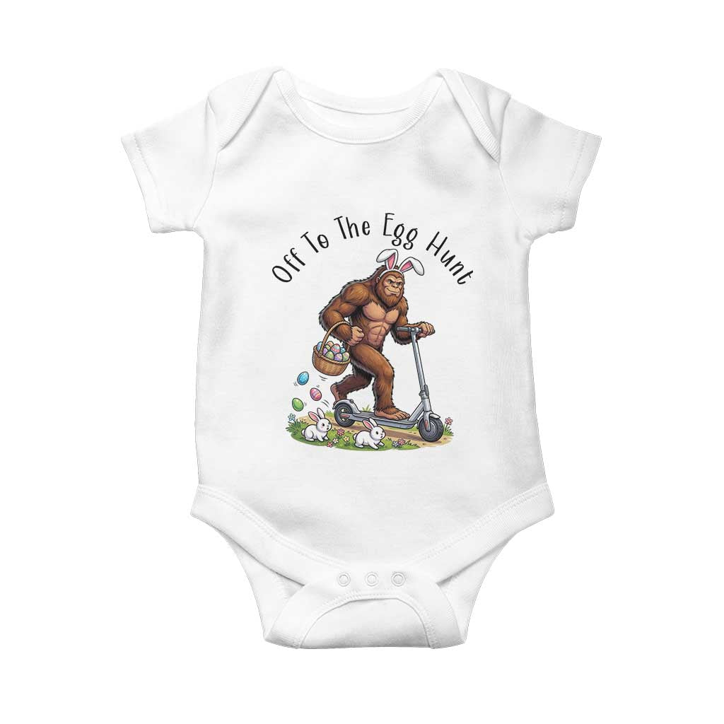 Funny Easter Bigfoot Baby Onesie Off To The Egg Hunt