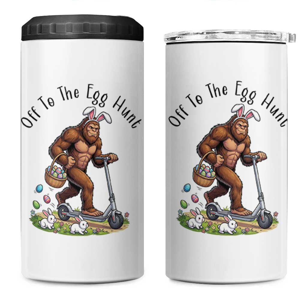 Funny Easter Bigfoot 4 in 1 Can Cooler Tumbler Off To The Egg Hunt
