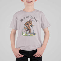 Funny Easter Bigfoot T Shirt For Kid Off To The Egg Hunt
