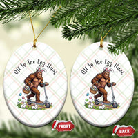 Funny Easter Bigfoot Ceramic Ornament Off To The Egg Hunt