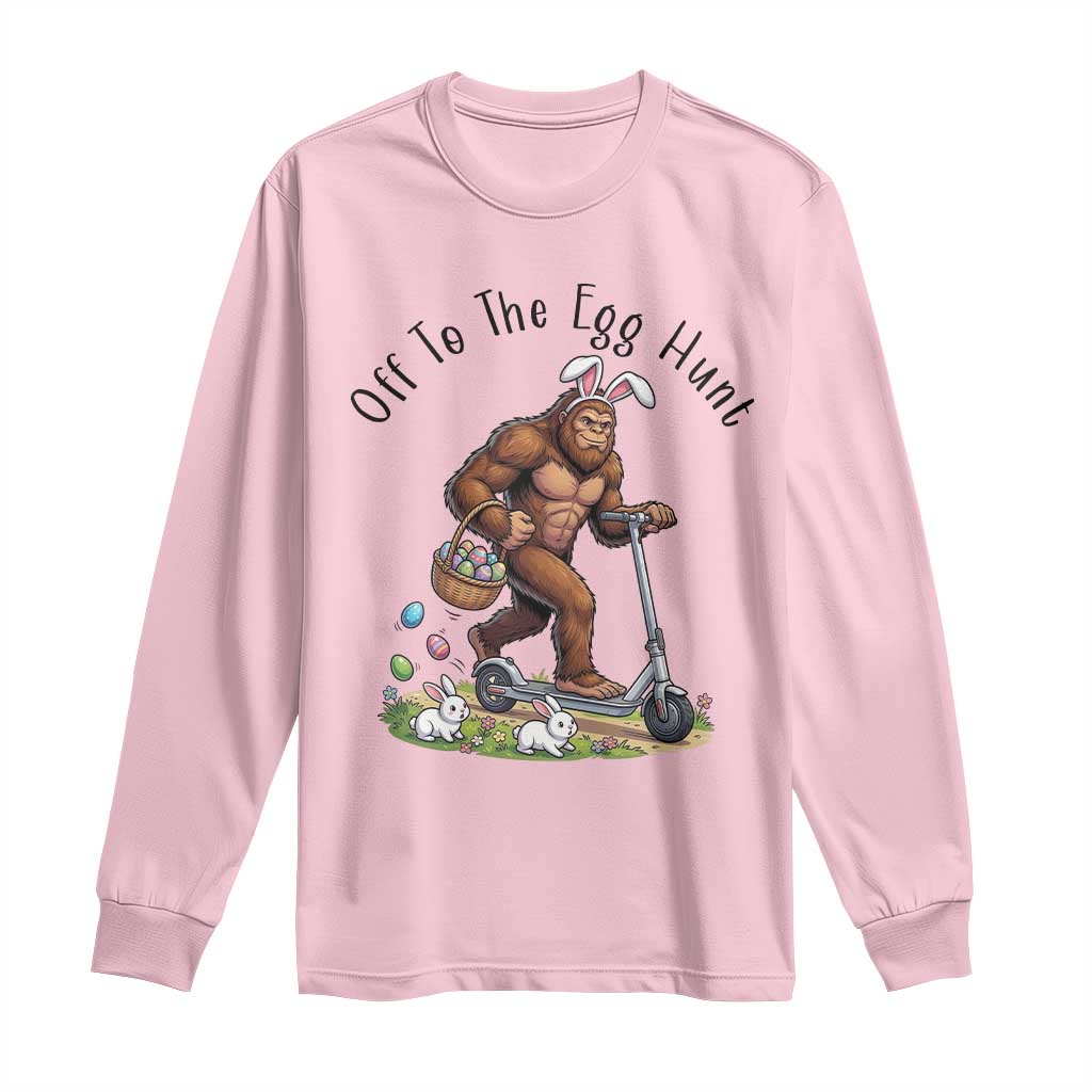 Funny Easter Bigfoot Long Sleeve Shirt Off To The Egg Hunt