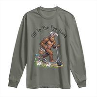 Funny Easter Bigfoot Long Sleeve Shirt Off To The Egg Hunt