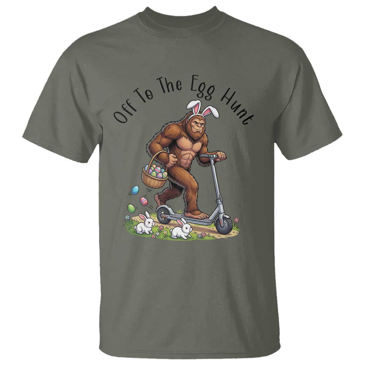 Funny Easter Bigfoot T Shirt Off To The Egg Hunt