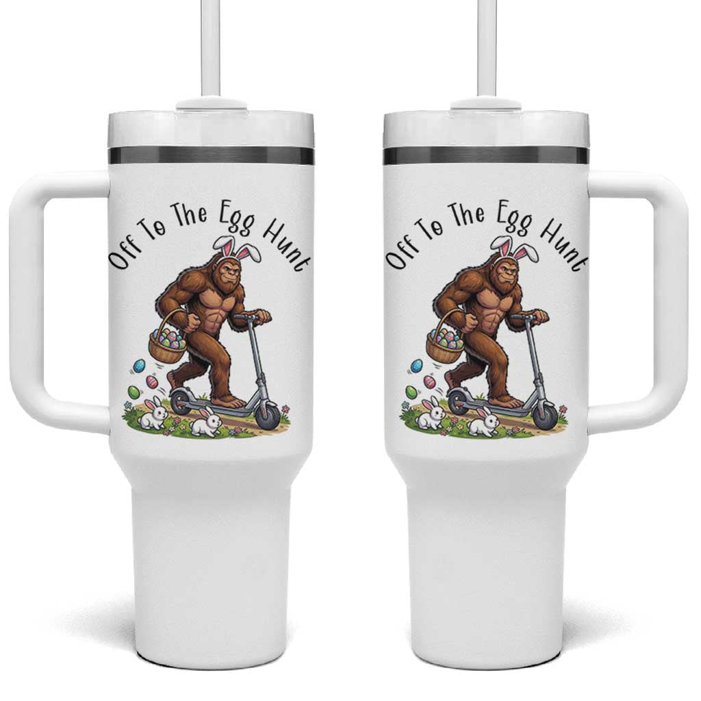 Funny Easter Bigfoot Tumbler With Handle Off To The Egg Hunt