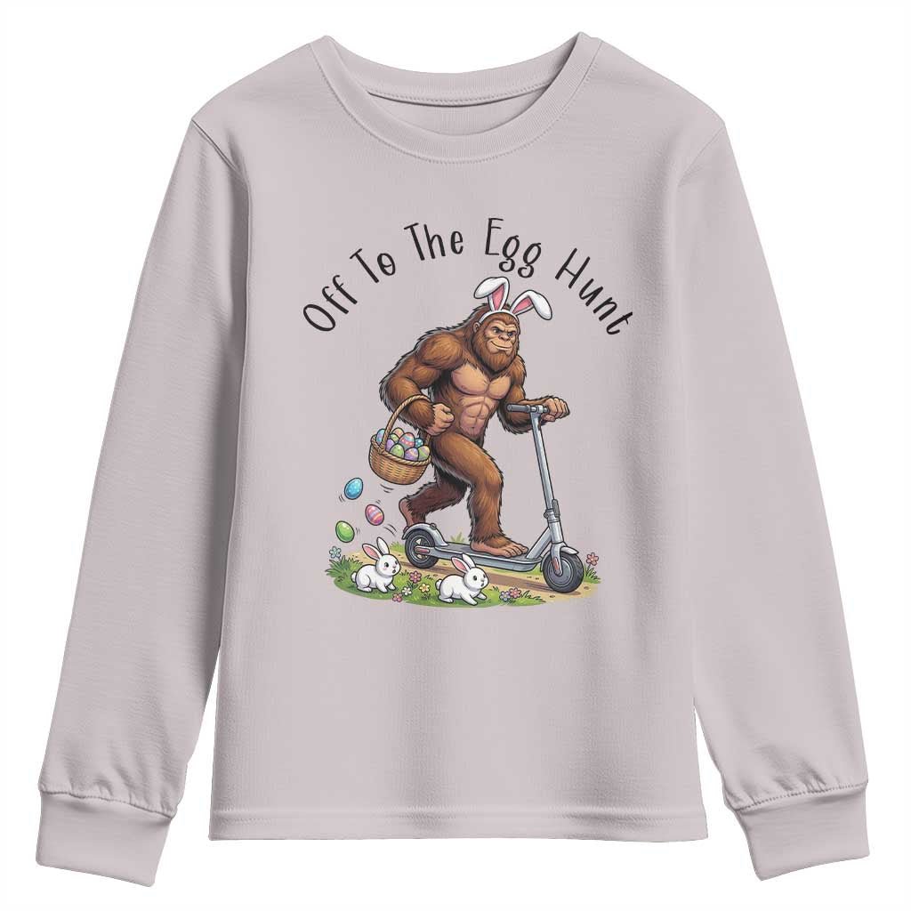 Funny Easter Bigfoot Youth Sweatshirt Off To The Egg Hunt