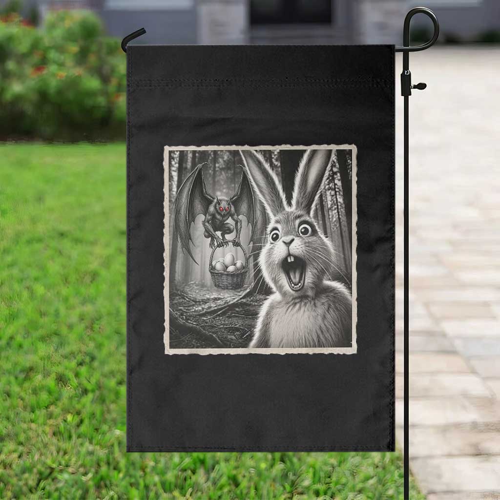 Funny Easter Bunny Selfie Mothman Egg Hunt Garden Flag