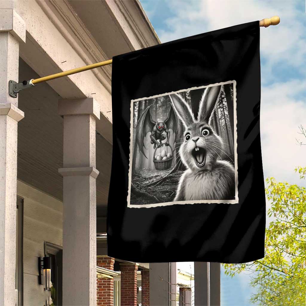 Funny Easter Bunny Selfie Mothman Egg Hunt Garden Flag