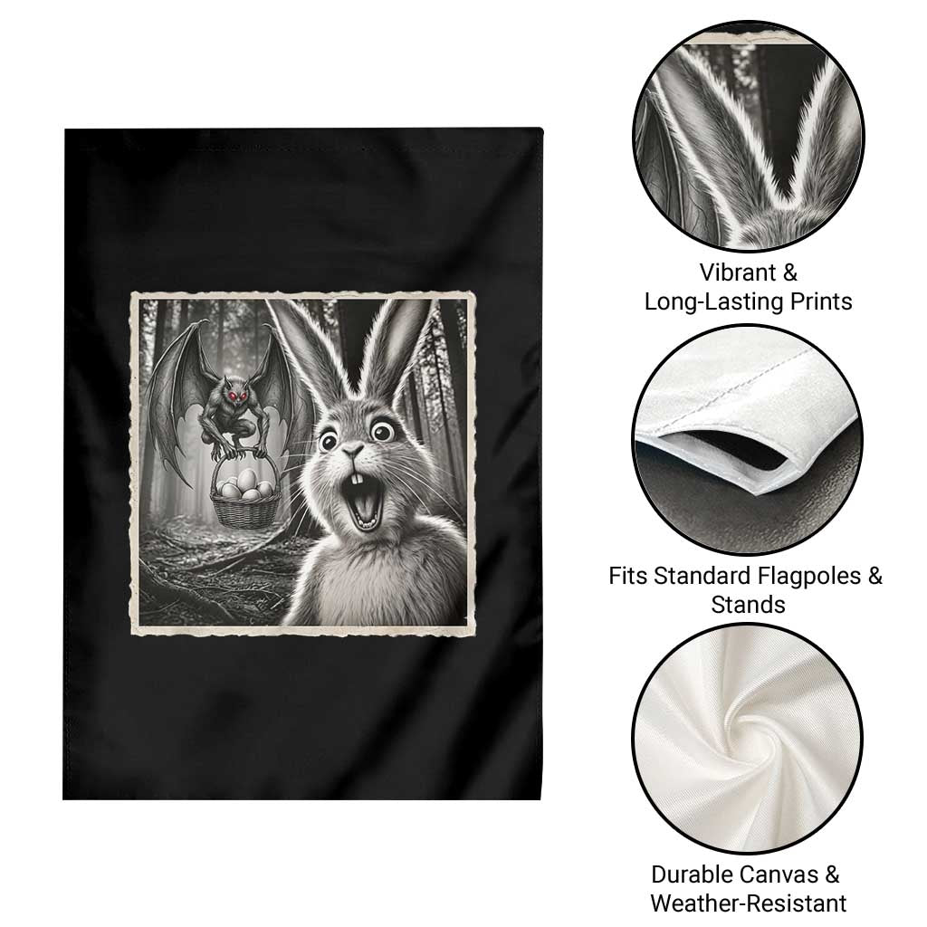 Funny Easter Bunny Selfie Mothman Egg Hunt Garden Flag