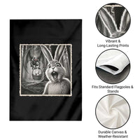Funny Easter Bunny Selfie Mothman Egg Hunt Garden Flag