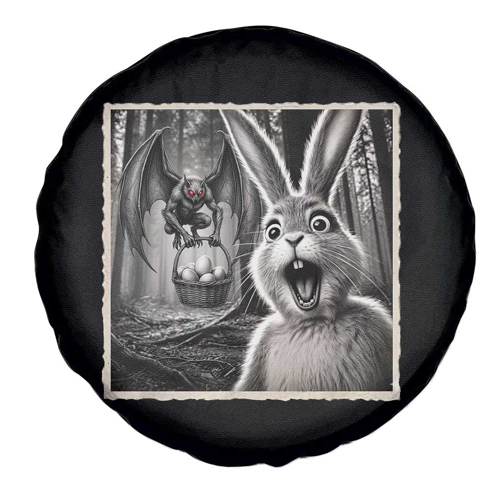 Funny Easter Bunny Selfie Mothman Egg Hunt Spare Tire Cover