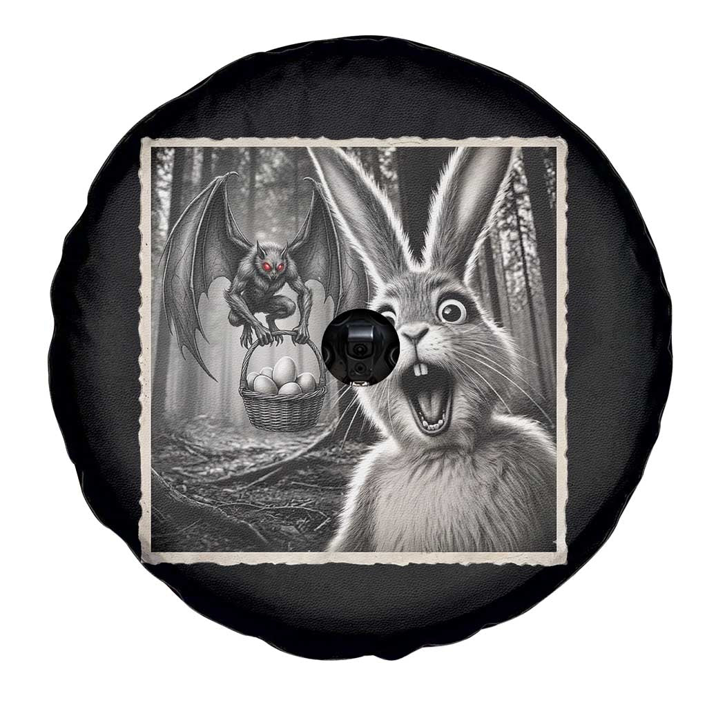 Funny Easter Bunny Selfie Mothman Egg Hunt Spare Tire Cover