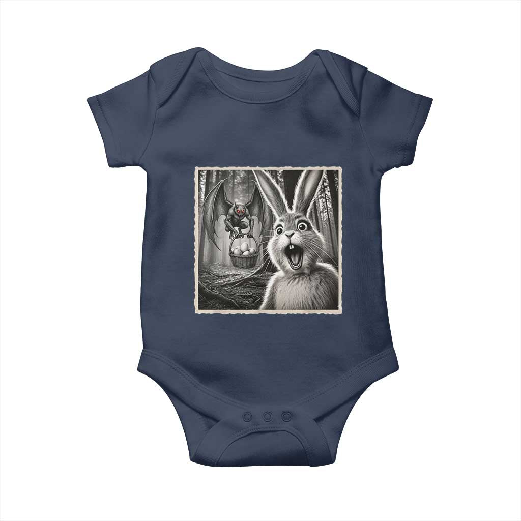 Funny Easter Bunny Selfie Mothman Egg Hunt Baby Onesie