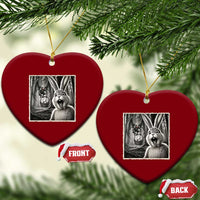 Funny Easter Bunny Selfie Mothman Egg Hunt Ceramic Ornament
