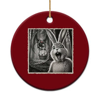 Funny Easter Bunny Selfie Mothman Egg Hunt Ceramic Ornament