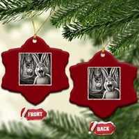 Funny Easter Bunny Selfie Mothman Egg Hunt Ceramic Ornament