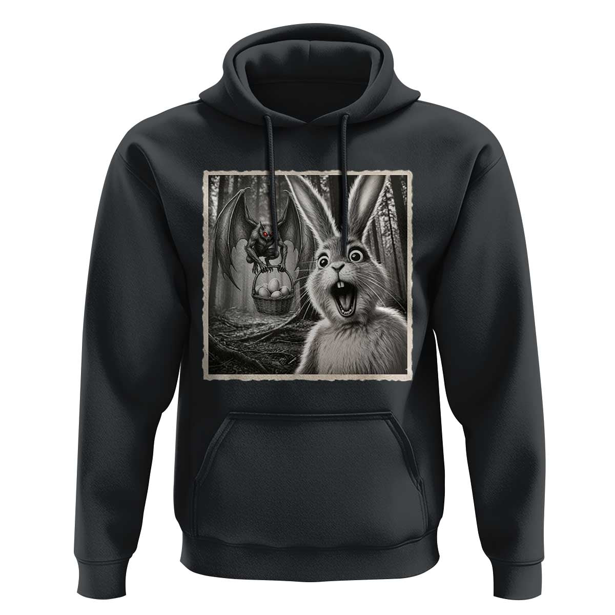 Funny Easter Bunny Selfie Mothman Egg Hunt Hoodie