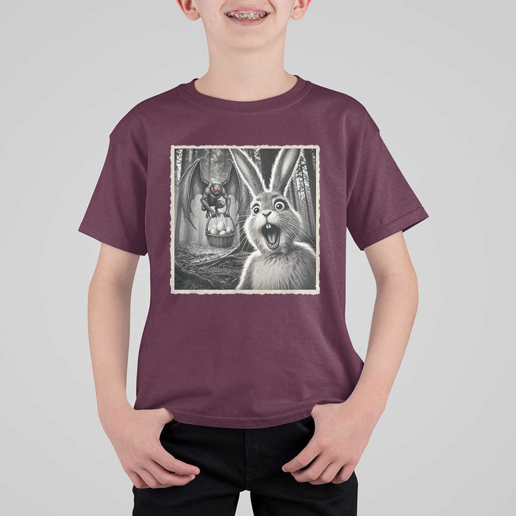 Funny Easter Bunny Selfie Mothman Egg Hunt T Shirt For Kid