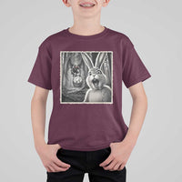 Funny Easter Bunny Selfie Mothman Egg Hunt T Shirt For Kid