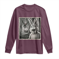 Funny Easter Bunny Selfie Mothman Egg Hunt Long Sleeve Shirt