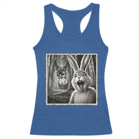 Funny Easter Bunny Selfie Mothman Egg Hunt Racerback Tank Top